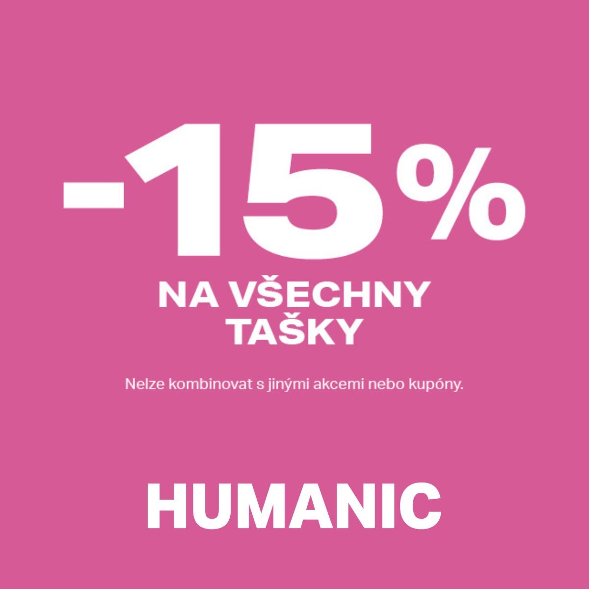 Sleva -15 % na všechny tašky
