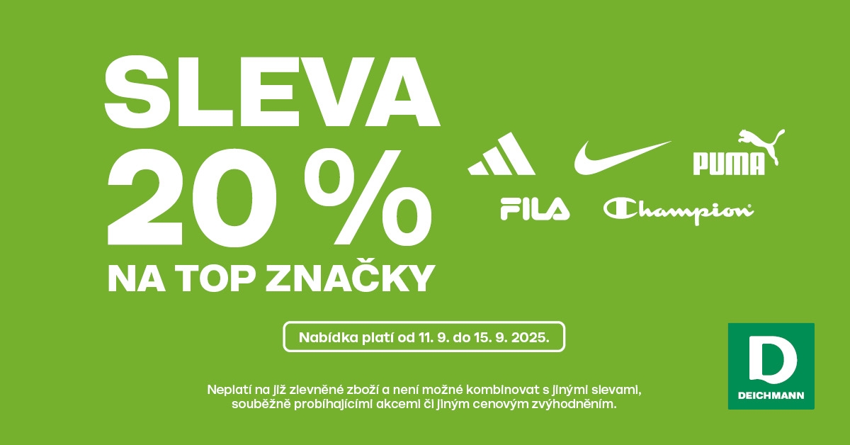 Sleva 20 % na TOP značky