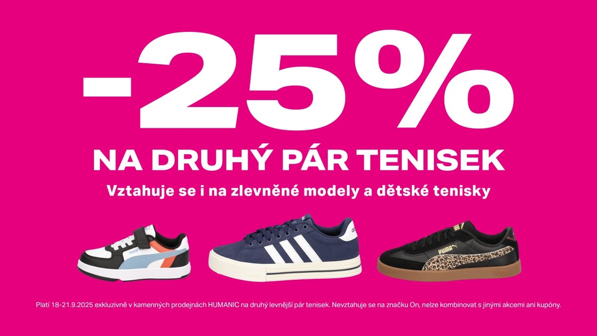 -25 % na druhý pár tenisek