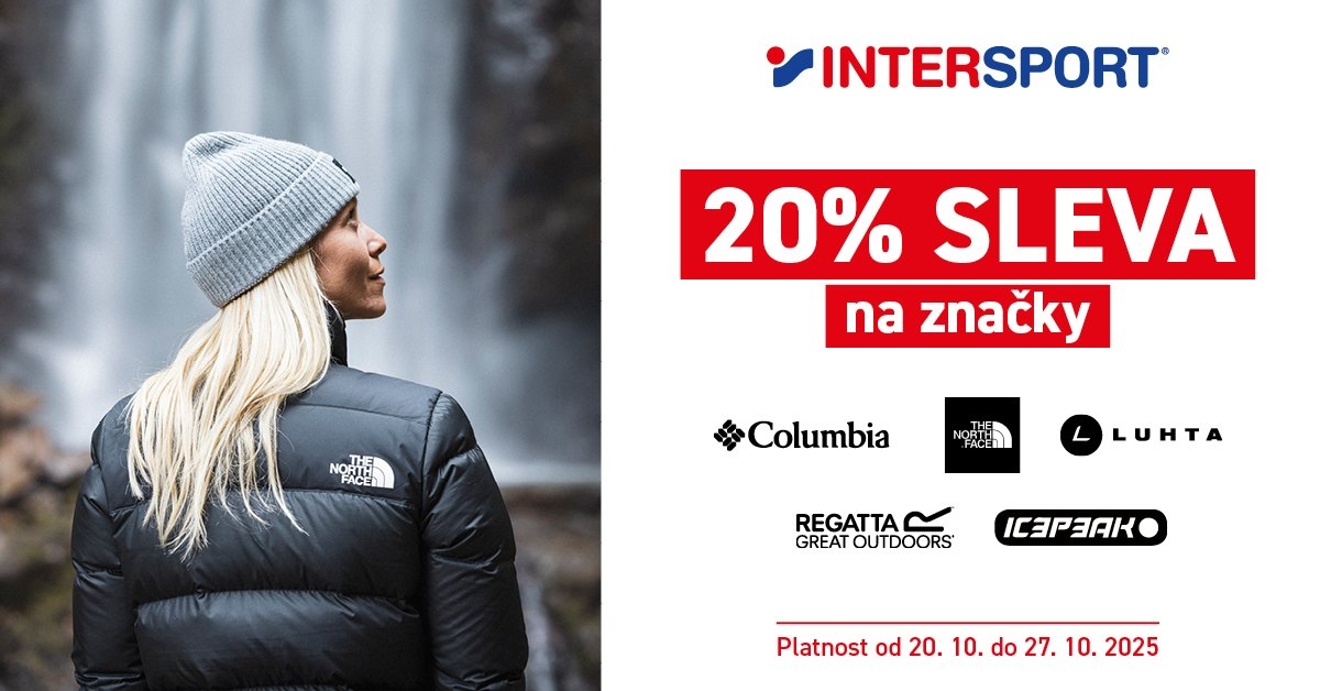 20 % sleva na outdoor značky