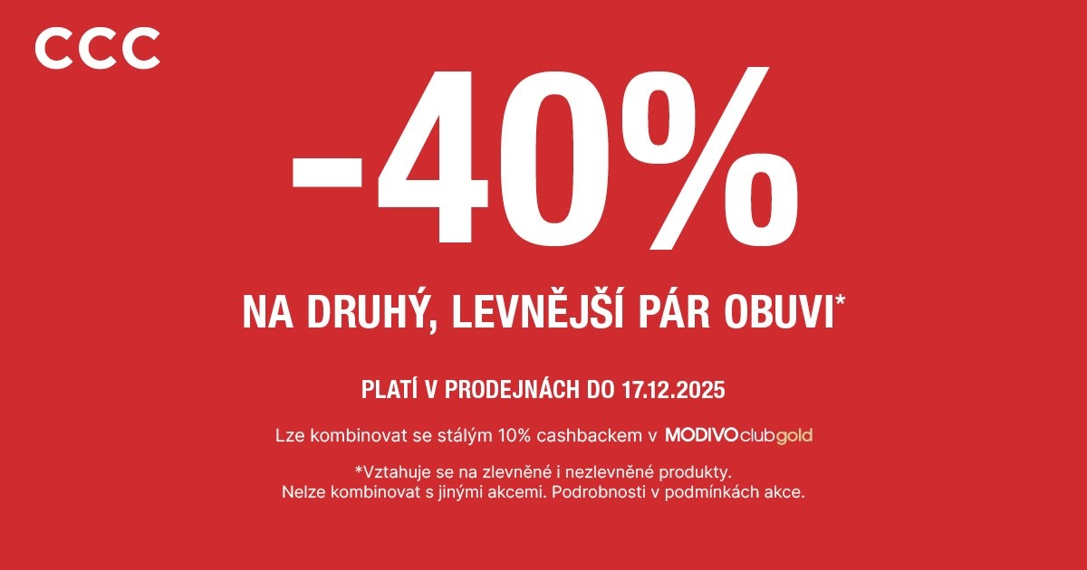 -40 % na druhý pár obuvi