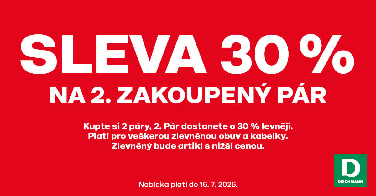 Sleva 30 % na 2. zakoupený pár
